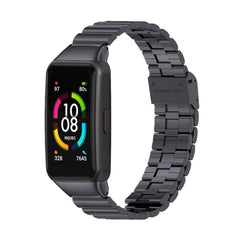 MIJOBS Bamboo Joint Stainless Steel Metal Buckle Replacement Strap Watchband, For Huawei Band 6 / Honor Band 6