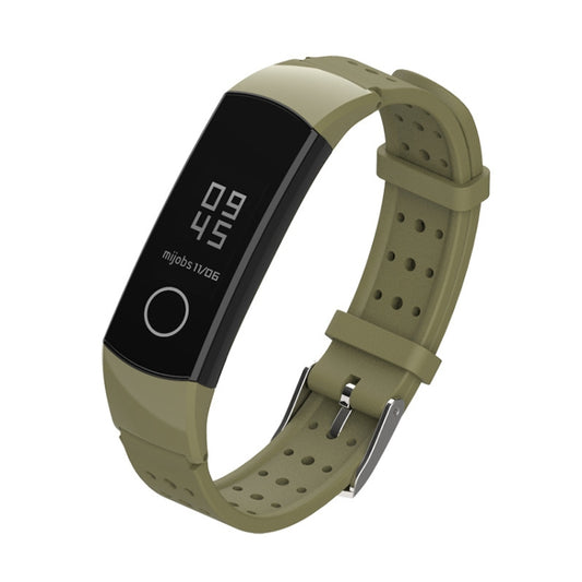 MIJOBS Breathable Silicone Replacement Strap Watchband with Hole, For Honor Band 4 / 5