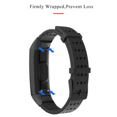 MIJOBS Breathable Silicone Replacement Strap Watchband with Hole, For Honor Band 4 / 5