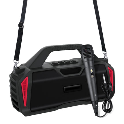 New Rixing NR-6011M Bluetooth 5.0 Portable Outdoor Karaoke Wireless Bluetooth Speaker with Microphone & Shoulder Strap, NR-6011M(Black), NR-6011M(Red), NR-6011M(Blue), NR-6011M(Green)