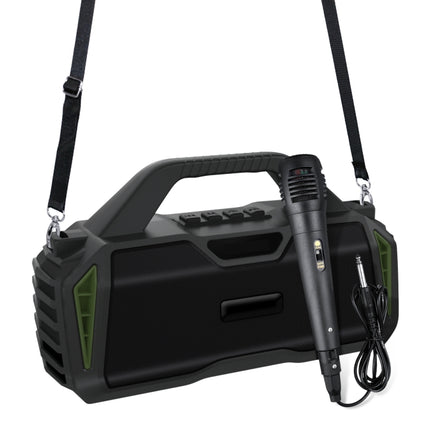 New Rixing NR-6011M Bluetooth 5.0 Portable Outdoor Karaoke Wireless Bluetooth Speaker with Microphone & Shoulder Strap, NR-6011M(Black), NR-6011M(Red), NR-6011M(Blue), NR-6011M(Green)