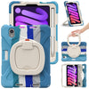 Heavy Duty Silicone Hybrid  PC Tablet Case with Holder & Shoulder Strap, For iPad mini 6 / mini 2024, For iPad mini 6