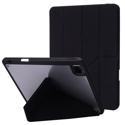 Deformation Transparent Acrylic Horizontal Flip PU Leather Case with Multi-folding Holder & Sleep / Wake-up Function & Pen Slot, For iPad Air 2022 / 2020 10.9, For iPad Pro 11.0 2021 / 2020 / 2018, For iPad 9.7 2017 / 2018 / Pro 9.7��������������������...