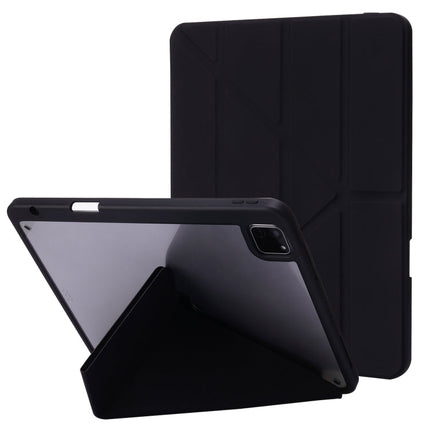 Deformation Transparent Acrylic Horizontal Flip PU Leather Case with Multi-folding Holder & Sleep / Wake-up Function & Pen Slot, For iPad Air 2022 / 2020 10.9, For iPad Pro 11.0 2021 / 2020 / 2018, For iPad 9.7 2017 / 2018 / Pro 9.7��������������������...