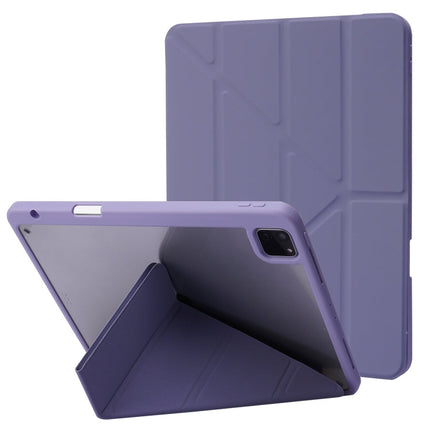 Deformation Transparent Acrylic Horizontal Flip PU Leather Case with Multi-folding Holder & Sleep / Wake-up Function & Pen Slot, For iPad Air 2022 / 2020 10.9, For iPad Pro 11.0 2021 / 2020 / 2018, For iPad 9.7 2017 / 2018 / Pro 9.7��������������������...