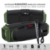 New Rixing NR-6012M Bluetooth 5.0 Portable Outdoor Karaoke Wireless Bluetooth Speaker with Microphone & Shoulder Strap, NR-6012M(Green), NR-6012M(Black), NR-6012M(Red), NR-6012M(Blue)