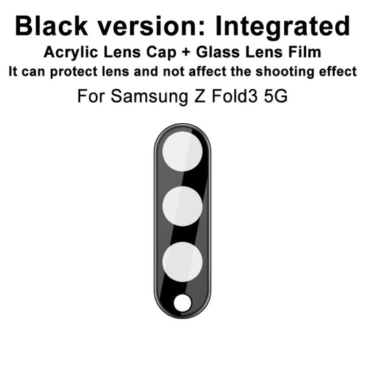 IMAK Integrated Rear Camera Lens Tempered Glass Film with Lens Cap Black Version, For Samsung Galaxy Z Fold3 5G