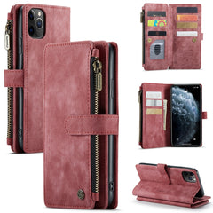 CaseMe-C30 PU + TPU Multifunctional Horizontal Flip Leather Case with Holder & Card Slot & Wallet & Zipper Pocket, For iPhone 8 Plus & 7 Plus & 6 Plus, For iPhone SE 2022 / SE 2020 / 8 / 7 / 6, For iPhone 11, For iPhone 11 Pro, For iPhone 11 Pro Max���...
