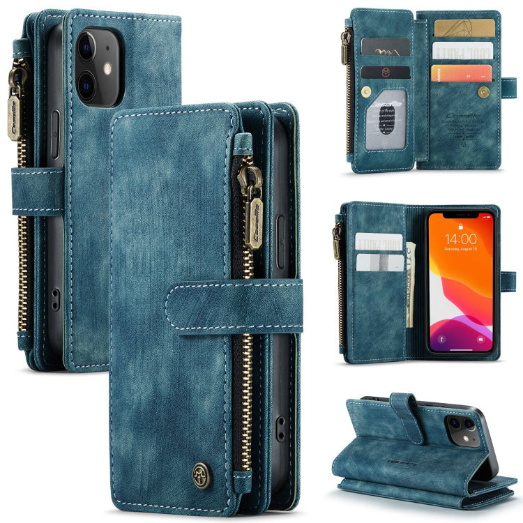 CaseMe-C30 PU + TPU Multifunctional Horizontal Flip Leather Case with Holder & Card Slot & Wallet & Zipper Pocket, For iPhone 8 Plus & 7 Plus & 6 Plus, For iPhone SE 2022 / SE 2020 / 8 / 7 / 6, For iPhone 11, For iPhone 11 Pro, For iPhone 11 Pro Max