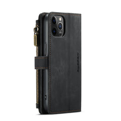 CaseMe-C30 PU + TPU Multifunctional Horizontal Flip Leather Case with Holder & Card Slot & Wallet & Zipper Pocket, For iPhone 12 / 12 Pro, For iPhone 12 Pro Max, For iPhone XS / X, For iPhone XR, For iPhone XS Max