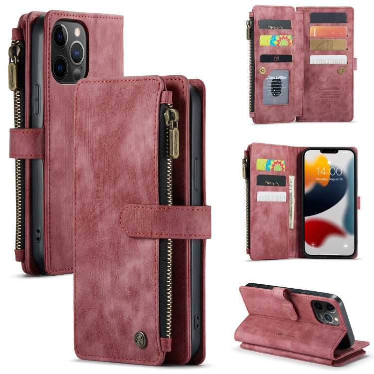 CaseMe-C30 PU + TPU Multifunctional Horizontal Flip Leather Case with Holder & Card Slot & Wallet & Zipper Pocket, For iPhone 8 Plus & 7 Plus & 6 Plus, For iPhone SE 2022 / SE 2020 / 8 / 7 / 6, For iPhone 11, For iPhone 11 Pro, For iPhone 11 Pro Max