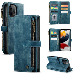 CaseMe-C30 PU + TPU Multifunctional Horizontal Flip Leather Case with Holder & Card Slot & Wallet & Zipper Pocket, For iPhone 12 / 12 Pro, For iPhone 12 Pro Max, For iPhone XS / X, For iPhone XR, For iPhone XS Max