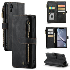 CaseMe-C30 PU + TPU Multifunctional Horizontal Flip Leather Case with Holder & Card Slot & Wallet & Zipper Pocket, For iPhone 12 / 12 Pro, For iPhone 12 Pro Max, For iPhone XS / X, For iPhone XR, For iPhone XS Max