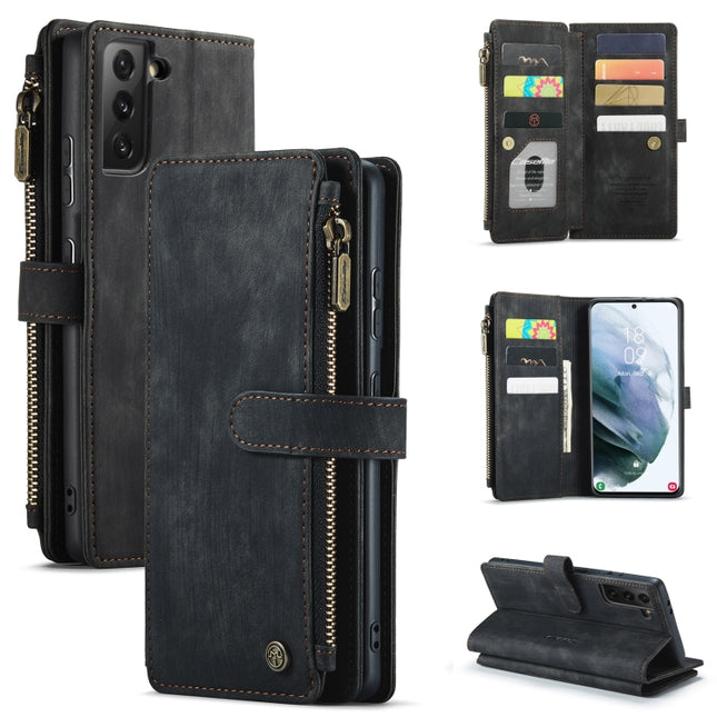 CaseMe-C30 PU + TPU Multifunctional Horizontal Flip Leather Case with Holder & Card Slot & Wallet & Zipper Pocket