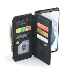 CaseMe-C30 PU + TPU Multifunctional Horizontal Flip Leather Case with Holder & Card Slot & Wallet & Zipper Pocket, For Samsung Galaxy S21+ 5G, For Samsung Galaxy S21 Ultra 5G, For Samsung Galaxy S21 FE