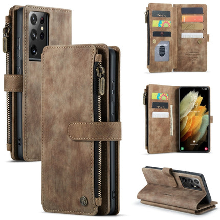 CaseMe-C30 PU + TPU Multifunctional Horizontal Flip Leather Case with Holder & Card Slot & Wallet & Zipper Pocket, For Samsung Galaxy S21+ 5G, For Samsung Galaxy S21 Ultra 5G, For Samsung Galaxy S21 FE