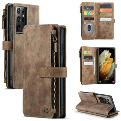 CaseMe-C30 PU + TPU Multifunctional Horizontal Flip Leather Case with Holder & Card Slot & Wallet & Zipper Pocket, For Samsung Galaxy S21+ 5G, For Samsung Galaxy S21 Ultra 5G, For Samsung Galaxy S21 FE
