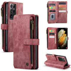 CaseMe-C30 PU + TPU Multifunctional Horizontal Flip Leather Case with Holder & Card Slot & Wallet & Zipper Pocket, For Samsung Galaxy S21+ 5G, For Samsung Galaxy S21 Ultra 5G, For Samsung Galaxy S21 FE