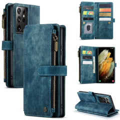 CaseMe-C30 PU + TPU Multifunctional Horizontal Flip Leather Case with Holder & Card Slot & Wallet & Zipper Pocket, For Samsung Galaxy S21+ 5G, For Samsung Galaxy S21 Ultra 5G, For Samsung Galaxy S21 FE