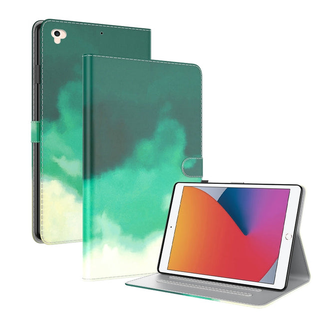 Watercolor Pattern Skin Feel Magnetic Horizontal Flip PU Leather Case with Holder & Card Slots & Photo Frame & Sleep / Wake-up Function, For iPad 9.7 (2018 & 2017) / Air 2 / Air