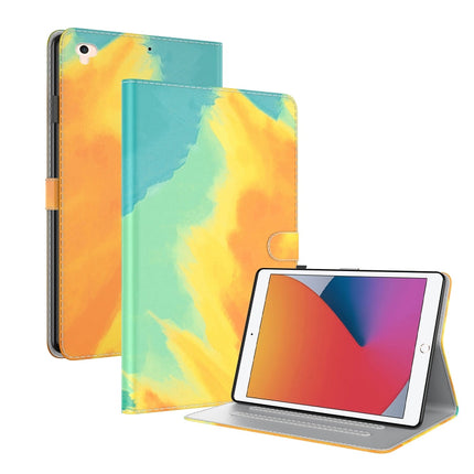 Watercolor Pattern Skin Feel Magnetic Horizontal Flip PU Leather Case with Holder & Card Slots & Photo Frame & Sleep / Wake-up Function, For iPad 9.7 (2018 & 2017) / Air 2 / Air