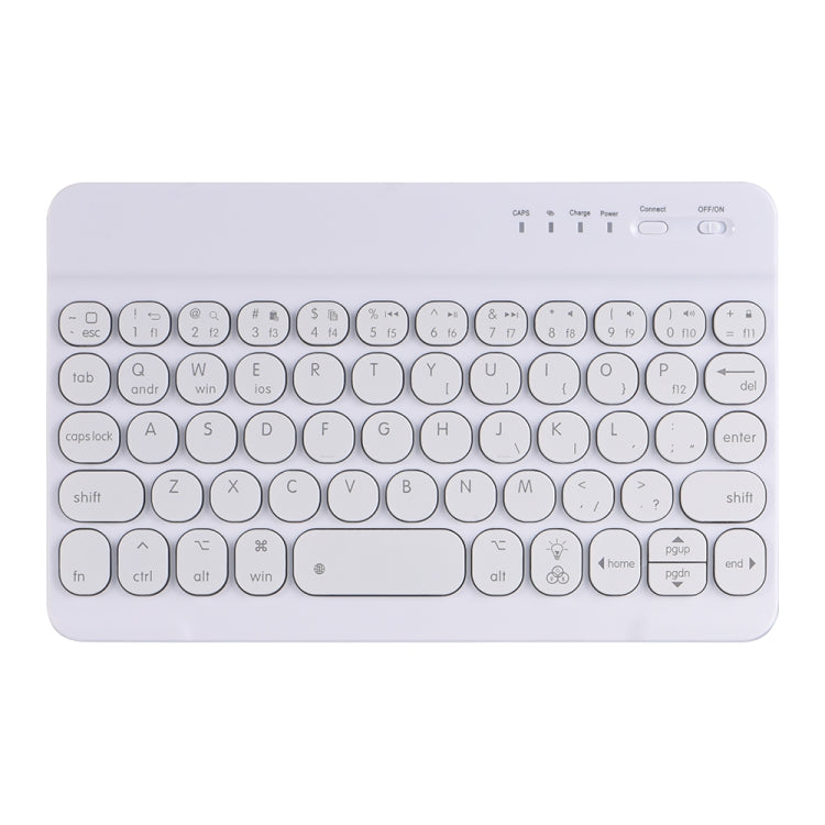 HY006D Round Keys Detachable Bluetooth Keyboard Leather Case with Colorful Backlight & Holder for iPad mini 6, HY006D