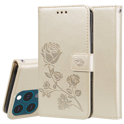 Rose Embossed Horizontal Flip PU Leather Case with Holder & Card Slots & Wallet