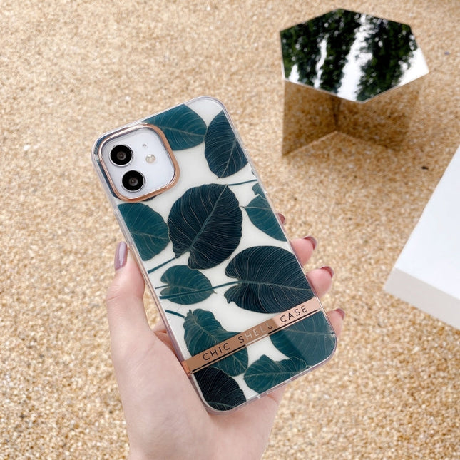 High Translucent Electroplating Flower Pattern TPU + PC Shockproof Case, For iPhone 13, For iPhone 13 Pro Max