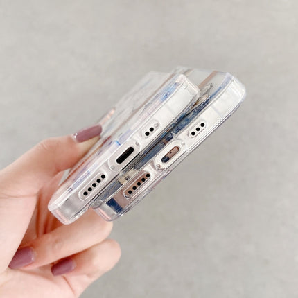 High Translucent Electroplating Flower Pattern TPU + PC Shockproof Case, For iPhone 13, For iPhone 13 Pro Max