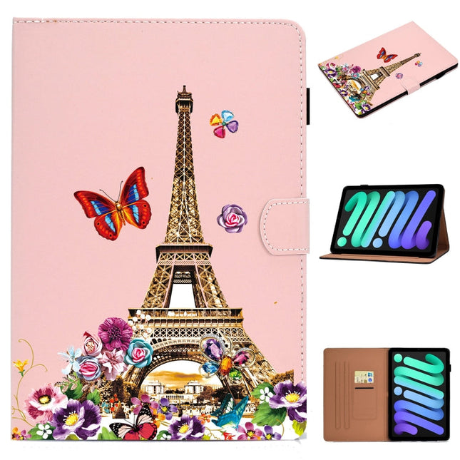 Pure Color Painting Horizontal Flip Leather Case with Card Slots & Holder & Lanyard & Sleep / Wake-up Function, For iPad mini 2024 / mini 6