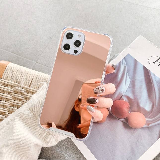 TPU + Acrylic Four Drop Luxury Plating Mirror Phone Case Cover, For iPhone 13 Pro Max