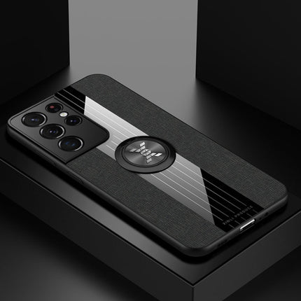 XINLI Stitching Cloth Textue Shockproof TPU Protective Case with Ring Holder, For Samsung Galaxy S21 Ultra 5G, For Samsung Galaxy S21+ 5G