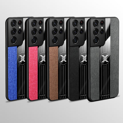 XINLI Stitching Cloth Textue Shockproof TPU Protective Case with Ring Holder, For Samsung Galaxy S21 Ultra 5G, For Samsung Galaxy S21+ 5G