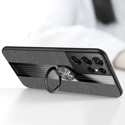 XINLI Stitching Cloth Textue Shockproof TPU Protective Case with Ring Holder, For Samsung Galaxy S21 Ultra 5G, For Samsung Galaxy S21+ 5G