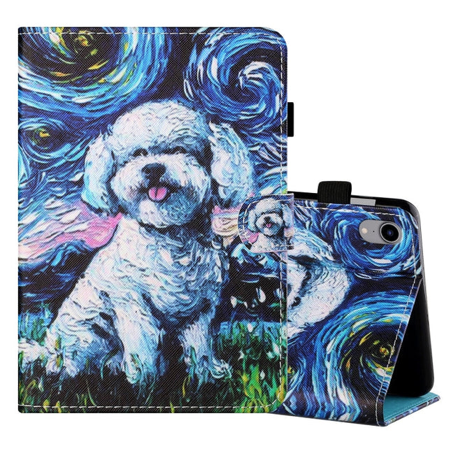 Coloured Drawing Stitching Horizontal Flip Leather Case with Holder & Card Slot & Sleep / Wake-up Function, For iPad mini 2024 / mini 6, For iPad mini 6