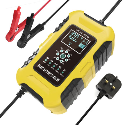 FOXSUR 10A 12V 7-segment Motorcycle / Car Smart Battery Charger, EU Plug, UK Plug, US Plug