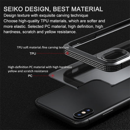 MG Series Carbon Fiber TPU + Clear PC Four-corner Airbag Shockproof Case, For iPhone X / XS, For iPhone XS Max, For iPhone XR