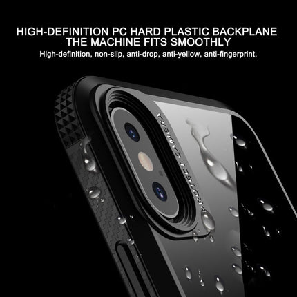 MG Series Carbon Fiber TPU + Clear PC Four-corner Airbag Shockproof Case, For iPhone X / XS, For iPhone XS Max, For iPhone XR