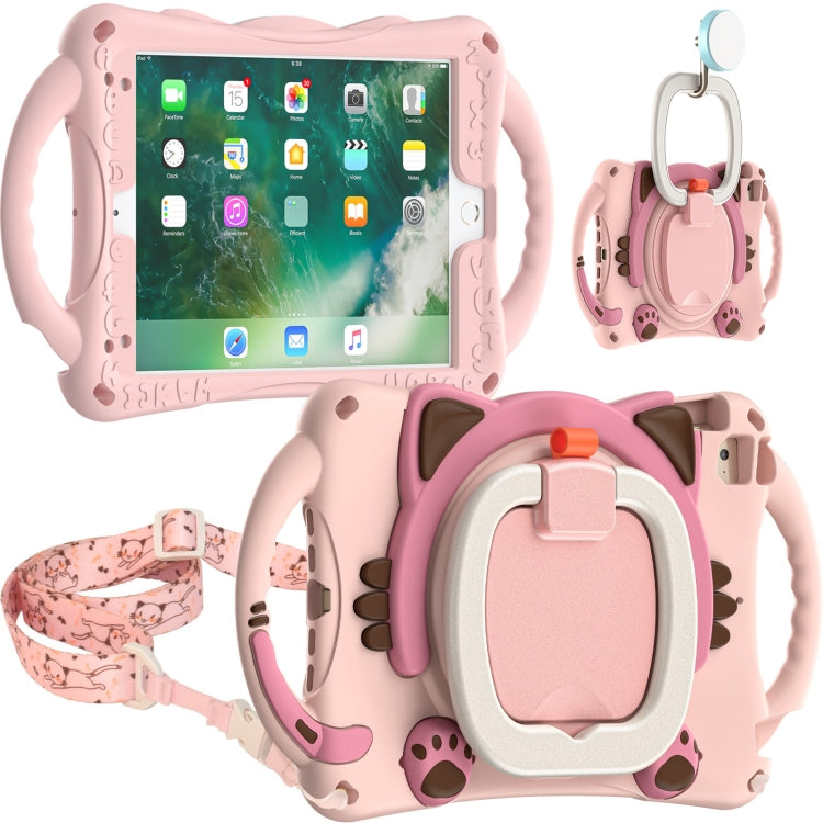 Cute Cat King Kids Shockproof EVA Protective Case with Holder & Shoulder Strap & Handle, For iPad mini 2019 / 4 / 3 / 2 / 1