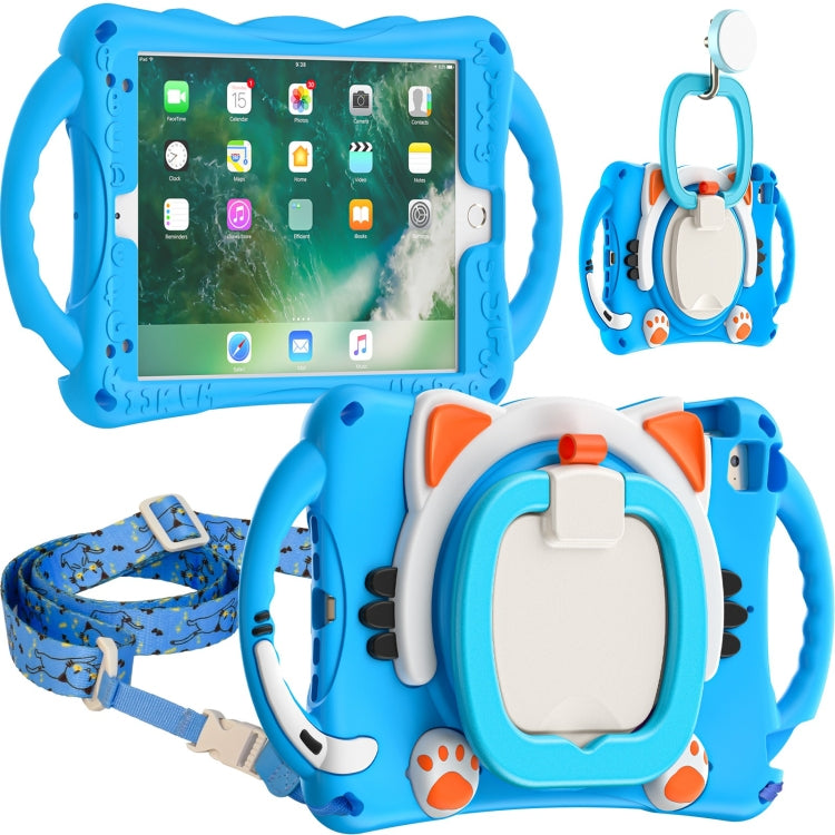 Cute Cat King Kids Shockproof EVA Protective Case with Holder & Shoulder Strap & Handle, For iPad mini 2019 / 4 / 3 / 2 / 1