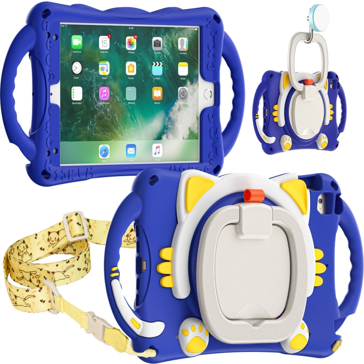 Cute Cat King Kids Shockproof EVA Protective Case with Holder & Shoulder Strap & Handle, For iPad mini 2019 / 4 / 3 / 2 / 1