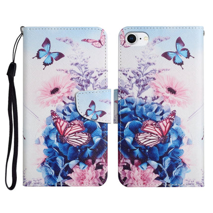 Painted Pattern Horizontal Flip Leather Case with Holder & Card Slot & Wallet, For iPhone SE 2022 / SE 2020 / 8 / 7