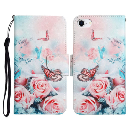 Painted Pattern Horizontal Flip Leather Case with Holder & Card Slot & Wallet, For iPhone SE 2022 / SE 2020 / 8 / 7