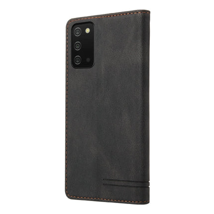 For Samsung Galaxy A03s 166mm Skin Feel Anti-theft Brush Horizontal Flip Leather Case with Holder & Card Slots & Wallet(Brown)