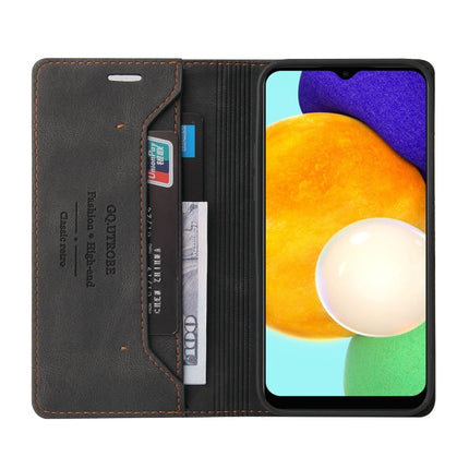 For Samsung Galaxy A03s 166mm Skin Feel Anti-theft Brush Horizontal Flip Leather Case with Holder & Card Slots & Wallet(Brown)