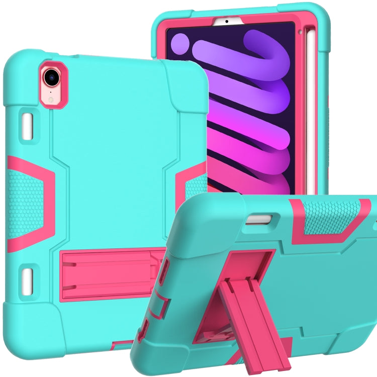 Contrast Color Robot Shockproof Silicone + PC Protective Case with Holder & Pen Slot, For iPad mini 2024 / mini 6