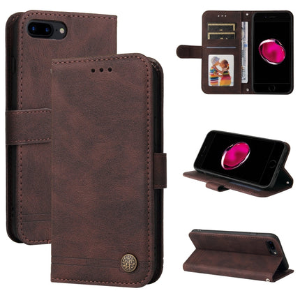 Skin Feel Life Tree Metal Button Horizontal Flip Leather Case with Holder & Card Slot & Wallet & Photo Frame & Strap, For iPhone 11 Pro, For iPhone 11 Pro Max, For iPhone SE 2022 / SE 2020 / 8 / 7, For iPhone 8 Plus / 7 Plus