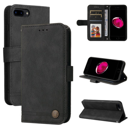 Skin Feel Life Tree Metal Button Horizontal Flip Leather Case with Holder & Card Slot & Wallet & Photo Frame & Strap, For iPhone 11 Pro, For iPhone 11 Pro Max, For iPhone SE 2022 / SE 2020 / 8 / 7, For iPhone 8 Plus / 7 Plus