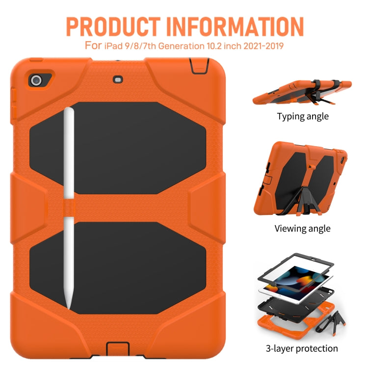 Shockproof Colorful Silicone + PC Protective Case with Holder & Pen Slot, For iPad 10.2 2021 / 2020 / 2019