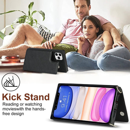 Cross-body Square Double Buckle Flip Card Bag TPU+PU Case with Card Slots & Wallet & Photo & Strap, For iPhone 11 Pro Max, For iPhone 12 mini, For iPhone 12 / 12 Pro, For iPhone 12 Pro Max